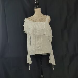 Elegant Off-Shoulder White Ruffle Blouse